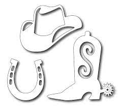 Precision Dies Cowboy Aceessories Boot Hat Horseshoe Cowboy Accessories Frantic Stamper Cowboy