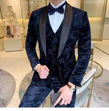 * mens 3 piece check herringbone tweed suit * complete with blazer, waistcoat, trousers & hanky * new collection, stand out from the croud, great for all formal occasions * tailored fit (inbetween slim & regular fit) * many more styles & colours available in store! Men Suit 2 3pc Navy Blue Black Floral Suit Men S Fashion Clothes Outerwear On Carousell