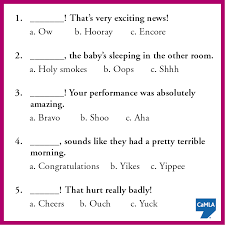 Interjections Are Words People Use To Show Emotion They Re Grammatically Separate From The Nouns And Verbs Worksheets Interjections English Language Learning