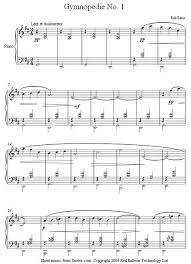 Satie Gymnopedie No 1 Sheet Music For Piano Sheet Music Piano Sheet Music Piano
