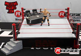 The ring posts are complete, there are caps on the top of the posts and all the turnbuckles have stickers. Mattel Wwe Main Event Raw Elite Ringside Collectibles Wrestlingfigures Com Facebook