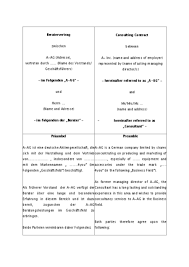 Kongresssprachen sind deutsch und englisch. Muster Beratervertrag Consulting Contract In Englisch Und Deutsch