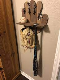 Baseball Wall Decor Bat Glove And Ball Rack Purchased At Hobby Lobby Baseball Wall Decor Baseball Wall Art Baseball Wall
