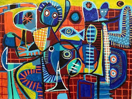 Enrique Pichardo Mercado De Pescado Contemporary Art Abstract Painting 21st Century Painting Contemporary Expressionism Art