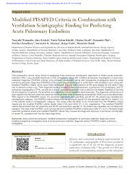 evaluation of revised criteria for ventilation perfusion