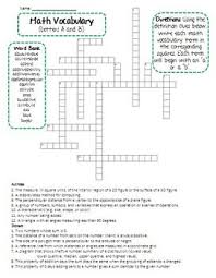 6th Grade Math Vocabulary Crossword Puzzle Freebie Math Vocabulary Math Crossword Puzzle