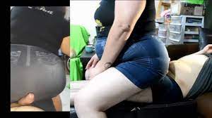 Assjob in Denim Skirt by BBW Stepmother Crushing Balls & Cock with Thighjob  until Cumshot - Pornhub.com