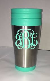 This Listing Is For One Custom Travel Mug With A Personalized Vinyl Monogram Travel Mug Is Stainless Steel With M Mugs Coffee Mug To Go Custom Travel Mugs