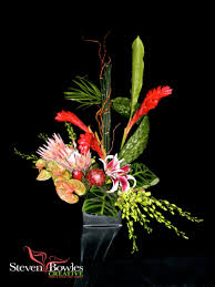 Tropical Flower Arrangement By Naples Fl Florist And Event Planner Steven Bowles Creative Tropical Flower Arrangements Flower Arrangements Flower Arrangement Designs