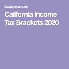 California Income Tax Brackets 2020 In 2020 Income Tax Brackets Tax Brackets Income Tax