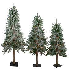 This tree wouldn't look out of place in the reception of a luxury hotel thanks to its natural whether you're short on cash or space, this dinky tree from argos will help your space look festive. Northlight Set Of 3 Pre Lit Flocked Alpine Artificial Christmas Trees 4 5 And 6 Multi Lights Wayfair
