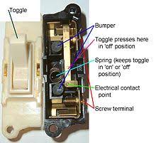 Variation #1, wiring a light switch, with power coming into the light, and the switch leg running down to the switch, is explained. Light Switch Wikipedia
