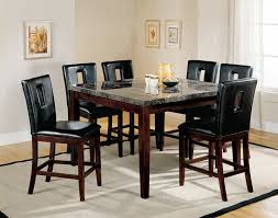 Acme 07059 16775 7 Pc Danville Walnut Finish Wood Black Marble Top Counter Height Dining Table Set Dining Room Table Set Counter Height Dining Table Set Bar Table
