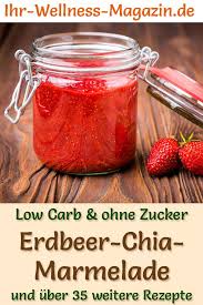 Low Carb Erdbeer Chia Marmelade Fruchtaufstrich Rezept Ohne Zucker Erdbeermarmelade Rezept Rezepte Marmelade