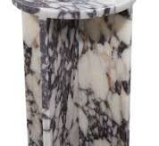 Calacatta Viola Marble End/Side Table, Nightstand Polished (D)14" (H)22"