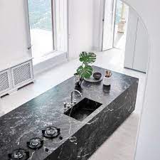 hot item white lacquer high gloss kitchen cabinet with quartz countertop waferfall in 2021 kitchen marble high gloss kitchen marble kitchen island