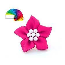 10 Flowers Satin Fabric And Pearls Poinsettia 4cm Wedding Etsy Handmade Flowers Silk Wedding Bouquets Bridesmaid Flowers