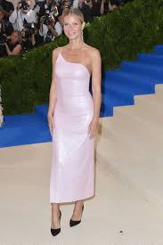 Actress Gwyneth Paltrow Wears A Calvin Klein By Appointment Pale Pink One Shoulder Sequined Cocktail Dress For Met Gala Dresses Celebrity Dresses Gala Fashion