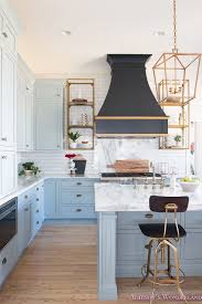 Styling Open Kitchen Shelves Addison S Wonderland Blue Gray Kitchen Cabinets Open Kitchen Shelves Grey Blue Kitchen