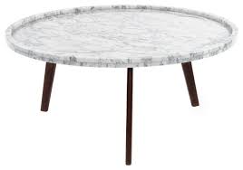 Maybe you would like to learn more about one of these? Cassara 31 Round Italian Carrara White Marble Coffee Table With Walnut Legs Midcentury Coffee Tables By Makers Houzz