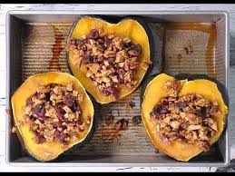 Stuffed Acorn Squash With Apples Nuts And Cranberries Recipe Acorn Squash Acorn Squash Baked Squash Recipes
