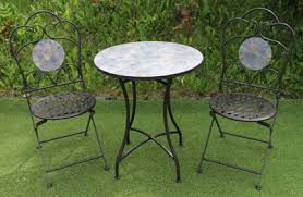 Choose a complete set of patio tables and chairs for a complete look. Mosaic Patio Table Chair Set Ferailles