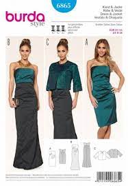 Achat en ligne pour vêtements dans un vaste choix de casual, soirée, cocktail, robes. Patron De Robe Et Veste Burda 6865 Cocktail Evening Dresses Burda Style Dress Patterns