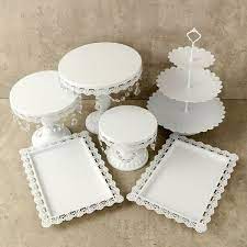 White Gold 6 Pieces Crystal Cake Stand Set Cupcake Dessert Candy Display Holder Christmas Party Birthday Wedding Decoration Wish In 2020 Cake Stand Set Dessert Display Stand Cake Holder
