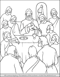 Last supper coloring pages for preschoolers. Luminous Mysteries Rosary Coloring Pages The Catholic Kid