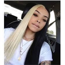 Blonde hair not just gives a cool look to black guys, but also causes a unique, stylish change in their overall personality. Amazon Com Half Black Half Blonde Synthetic Hair None Lace Wigs 24 Inch Long Straight Hair Wig For Black Women With Baby Hair Bleached Knots 150 Density 613 Cosplay 24 Inch None Lace