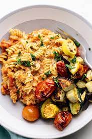 Cheesy Rotini Pasta With Roasted Vegetables Recipe Rotini Pasta Recipes Pasta Dishes Healthy Pastas
