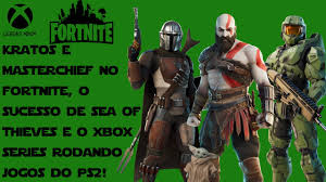 Master chief joins the fight in fortnite. Xbox Rodando Jogos De Ps2 E Master Chief Kratos E O Mandaloriano No Fortnite Youtube