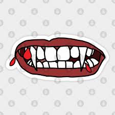 Mouth drawing drawing base drawing drawing drawing reference poses drawing tips drawing buy vampire mouth with fangs set female red lips by vectorpouch on graphicriver. Vampire Mouth With Drops Of Blood Vampire Aufkleber Teepublic De