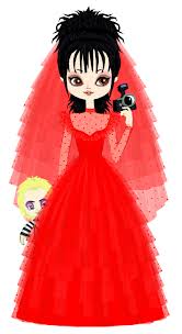 Winona ryder's character from beetlejuice, lydia deetz, was not explicitly mentioned anywhere as an influence, but there is a connection, perhaps subconsciously. Lydia Deetz In Her Wedding Dress Beetlejuice Wedding Lydia Deetz Tim Burton Art