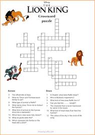Lion King Word Games Crossword Puzzle Puzzles For Kids Crossword Puzzles