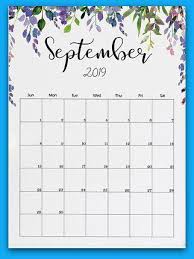 September 2019 Blumendruckbarer Kalender Moussyusa Com Kalender Projekt Calendar Printables Print Calendar September Calendar