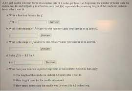 In one part there are some vertical lines. A 14 Inch Candle Is Lit And Burns At A Constant Rate Chegg Com