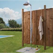 Freistehende Gartendusche Mit Handdusche Und Regenduschkopf Chrom Seville