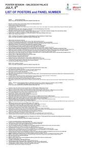 All structured data from the file and property namespaces is available under the creative commons cc0 license; July 5 List Of Posters And Panel Number