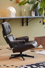 Shop Vitra Eames Lounge Chair Ottoman Black Ash Shell
