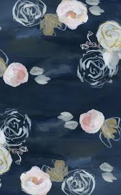 Painted Flowers Over Navy Flower Phone Wallpaper Abstract Flower Painting Painting Over Wallpaper