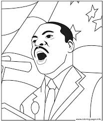 This coloring book page features a picture of dr. Martin Luther King Jr Day For Preschool Coloring Pages Printable