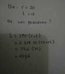 Luas permukaan tabung = 2 x luas alas + luas selimut tabung. Sebuah Tabung Memiliki Jari Jari 20 Tingginya 15 Cm Luas Permukaan Bangun Ialah Brainly Co Id