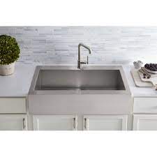 Can kitchen sinks be described as beautiful? K 3942 1 Na Kohler Vault Top Mount Single Bowl Stainless Steel Kitchen Sink With Shortened Apron Front For 36 Cabinet Reviews Wayfair