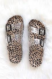 Koolabura by ugg® women's fuzz'n ii cheetah slipper sandals. Clear Double Strap Buckle Sandals With Animal Print Sole Leopard Cheetah Print
