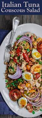We're crushing hard on this mediterranean inspired salad at the moment and for good reason. Tuna Couscous Salad Recipe The Mediterranean Dish Canned Tuna Takes On An Italian Twist With Kindey B Couscous Salad Couscous Salad Recipes Couscous Recipes