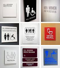 In All Gender Restrooms The Signs Reflect The Times In 2020 All Gender Restroom Gender Neutral Bathroom Signs Gender Neutral Bathrooms
