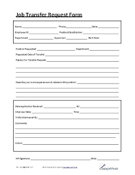 Job Transfer Request Form Form Transfer Unique Jobs