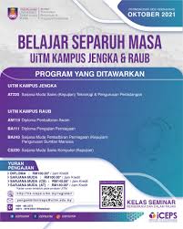Sarjana sains pengurusan maklumat (is770) ijazah sarjana muda kepujian pentadbiran perniagaan (pemasaran) (bm220) ijazah sarjana muda kepujian pentadbiran. Tawaran Kemasukan Program Diploma Sarjana Muda Mod Separuh Masa Uitm Sesi Oktober 2021