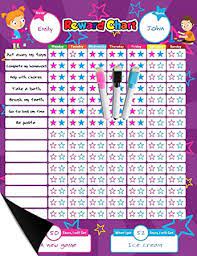 A reward chart is certainly a better behaviour management tool tan punishment, yelling or scolding, however, there are some potential downsides of trying to use reward systems to influence children. Amazon Com Magnetic Reward Behavior Star Chore Chart For One Or Two Kids 17 X 13 Includes 3 Color Dry Erase Markers Pink Blue Black Flexible Chart With Full Magnet Backing For